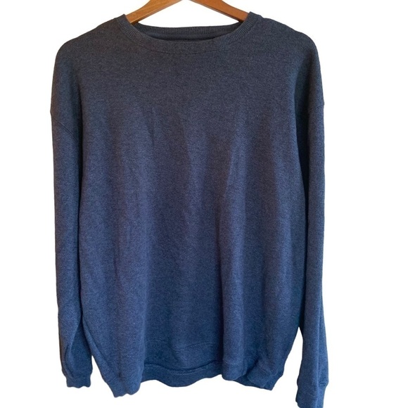 Tommy Bahama Preppy Crewneck Navy 100% Cotton Sweater Sz M - Picture 1 of 5